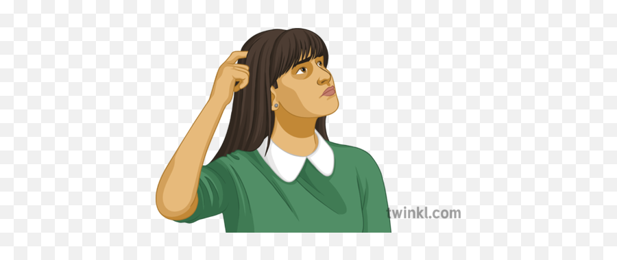 Female Student Looking Confused General People Person - Cartoon Png,Person Thinking Png