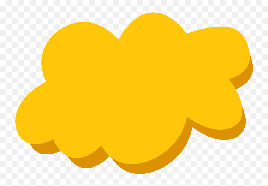 Clouds Shape Yellow - Sticker By Annisah Muslimah Yellow Cartoon Cloud Transparent Png,Cloud Shape Png