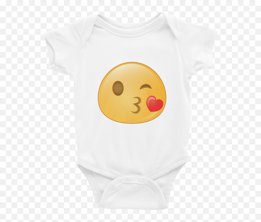 Download Expressive Blowing Kiss Emoji Baby Onesie My Wear - Smiley Png,Kiss Emoji Png