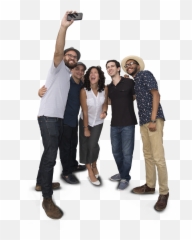 Download Information Group People Mobile Phones Selfie Of - Png