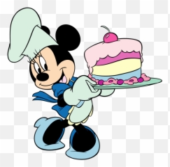 Mickey Clipart Birthday - Minnie Mouse With Birthday Cake Png,Mickey Mouse Birthday Png