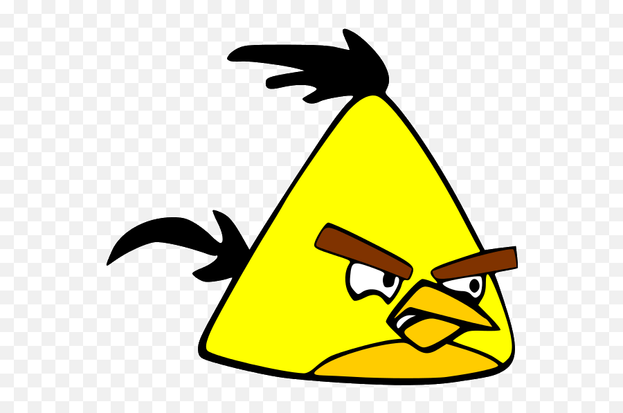 Yellow Bird Angry Birds Characters Cartoon Silhouette - Cartoon Angry Birds Blue Png,Angry Eyebrows Png