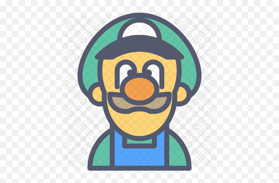 Luigi Icon Of Colored Outline Style - Cartoon Png,Luigi Png