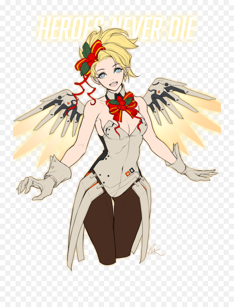 Lsr Overwatch Mercy Christmas Cleavage Pantyhose - Overwatch Mercy Christmas Fanart Png,Overwatch Mercy Png