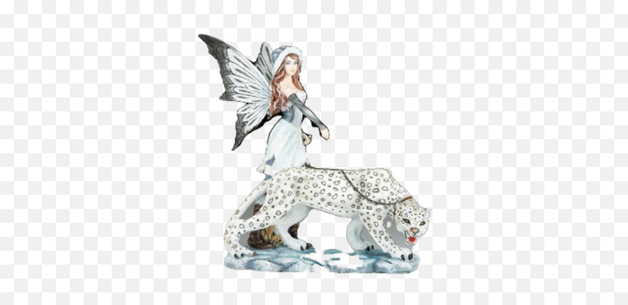 Fairy With Snow Leopard - Figurine Png,Snow Leopard Png