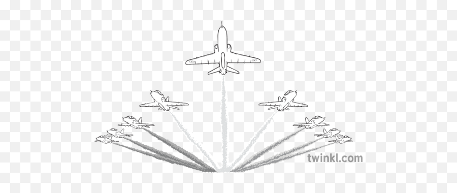 The Red Arrows Black And White Illustration - Twinkl Red Arrows Line Drawing Png,Red Arrows Png