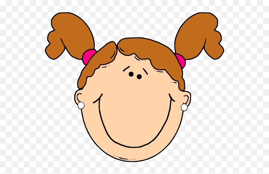 Ponytail Clip Art - Clip Art Library Cartoon Girl With Light Brown Hair Png,Ponytail Png