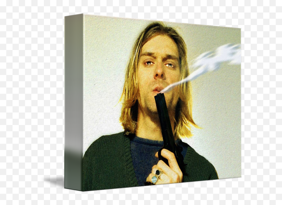Kurt Cobain Nirvana With Gun Painting - Kurt Cobain Png Transparent,Kurt Cobain Png