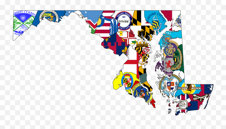 Maryland Counties Flag Map Oc - Flag Of Somerset County Maryland Png,Maryland Flag Png