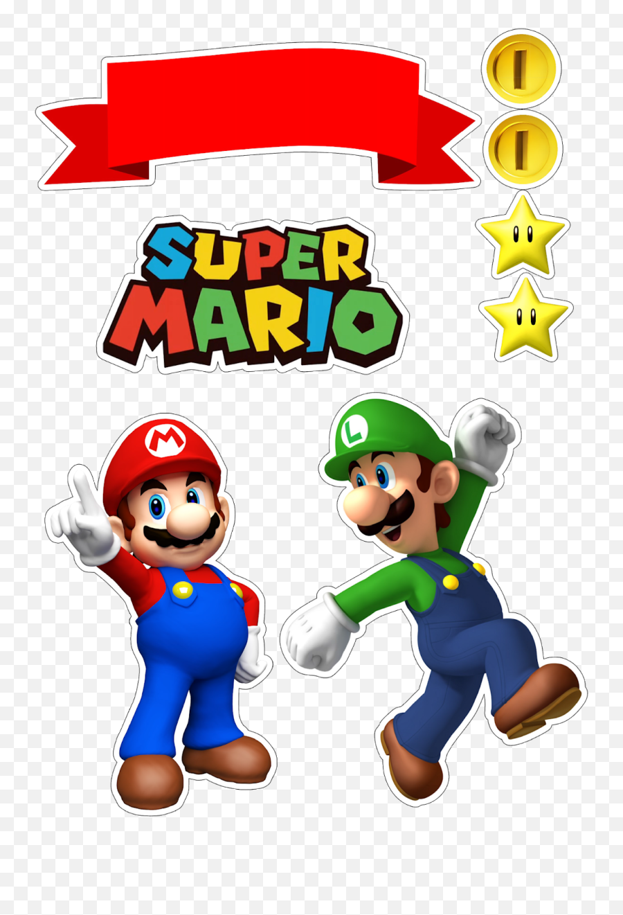 Super Mario Bros Free Printable Cake Toppers - Oh My Fiesta Mario Bros Cake Topper Png,Super Mario Bros Png
