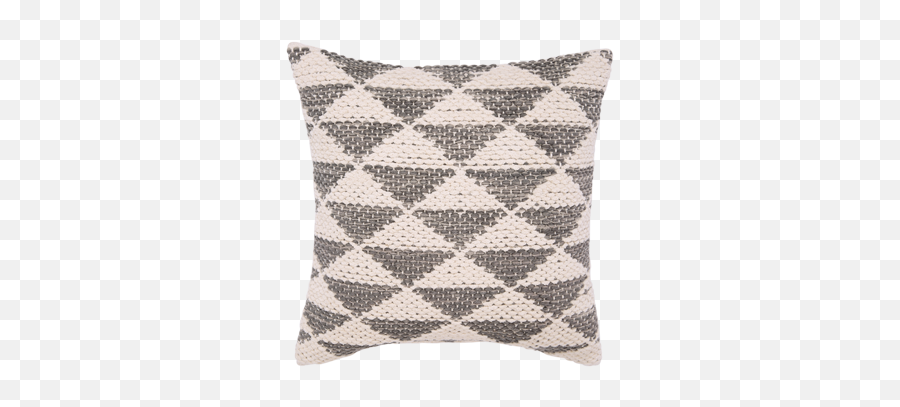 Black White Cushion - Flat Knit Triangle Script Decorative Png,White Triangle Transparent Background