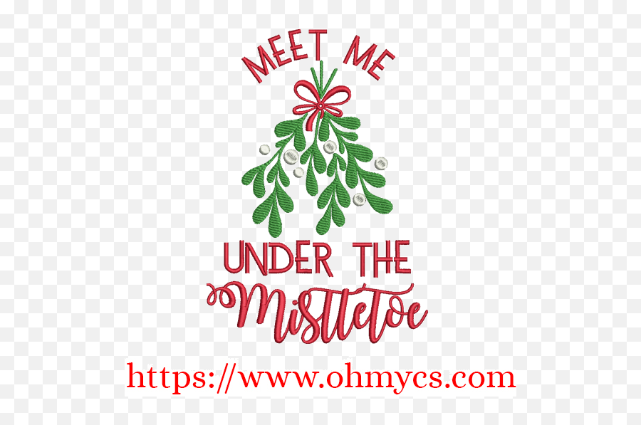 Meet Under The Mistletoe Embroidery Design - Natural Foods Png,Mistle Toe Png