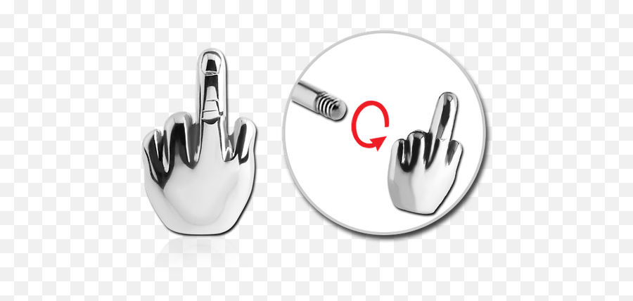 Surgical Steel Grade 316l Threaded - Sign Language Png,Middle Finger Logo