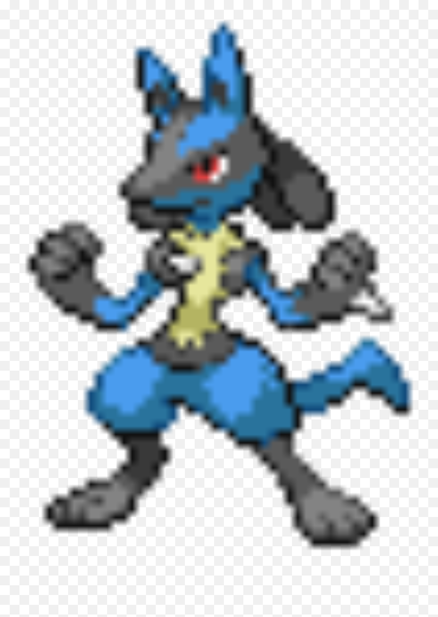 Lucario Pokemon Pixel Sprite Sticker By Mintpokepuffs - Lucario Pixel Art Png,Lucario Icon