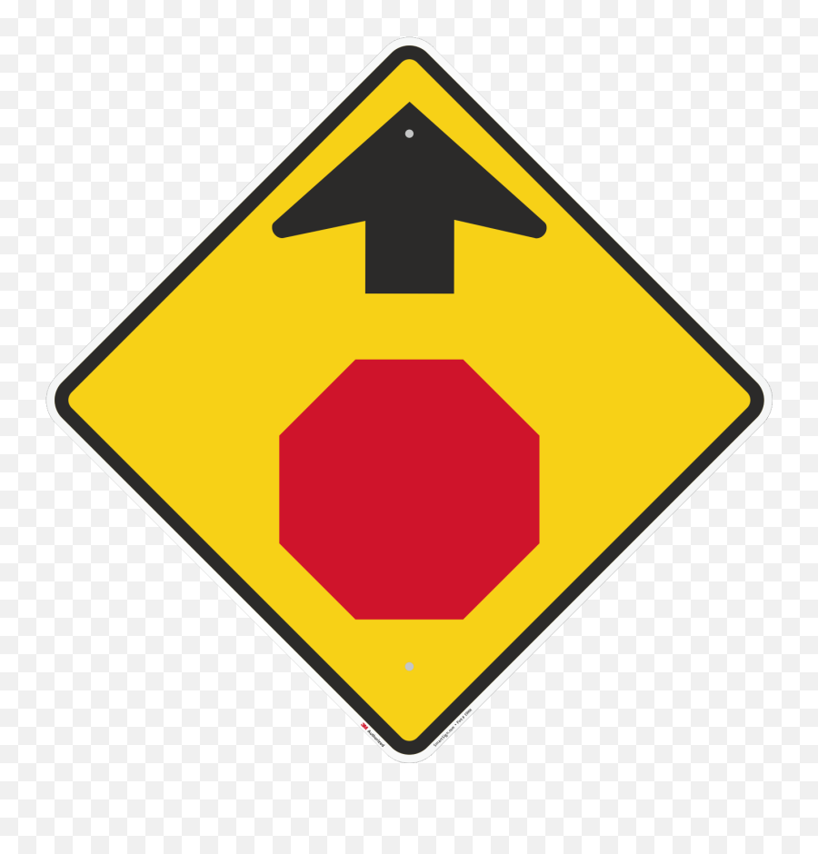 Stop Symbol And Arrow Up Sign Sku K - 2145 Stop Ahead Sign Png,Triangle Icon With Up And Down Arrows