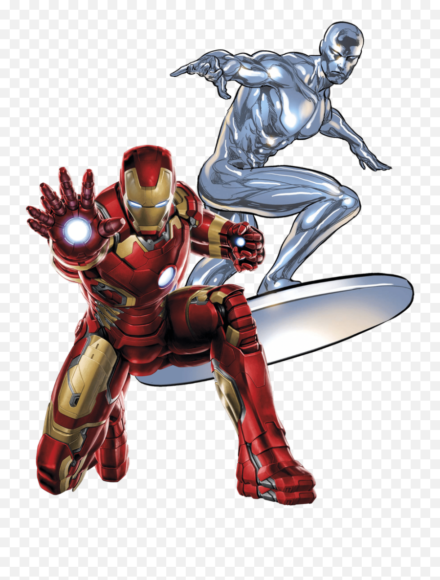 Iron Man And Silver Surfer Png Image - Silver Surfer Png,Silver Surfer Png
