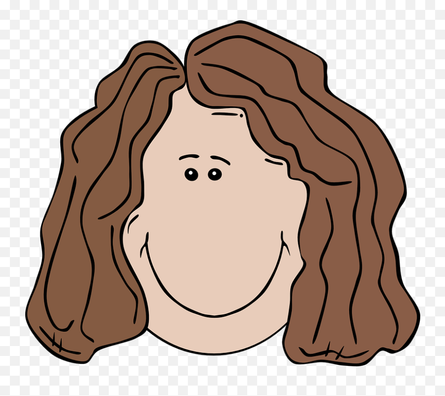 Woman Face Smile - Free Vector Graphic On Pixabay Cartoon Woman Face Clipart Png,Brown Hair Png