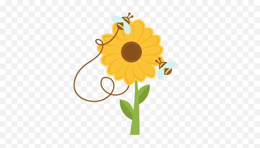 Download Bees - Cute Sunflower Clipart Png,Sunflowers Transparent