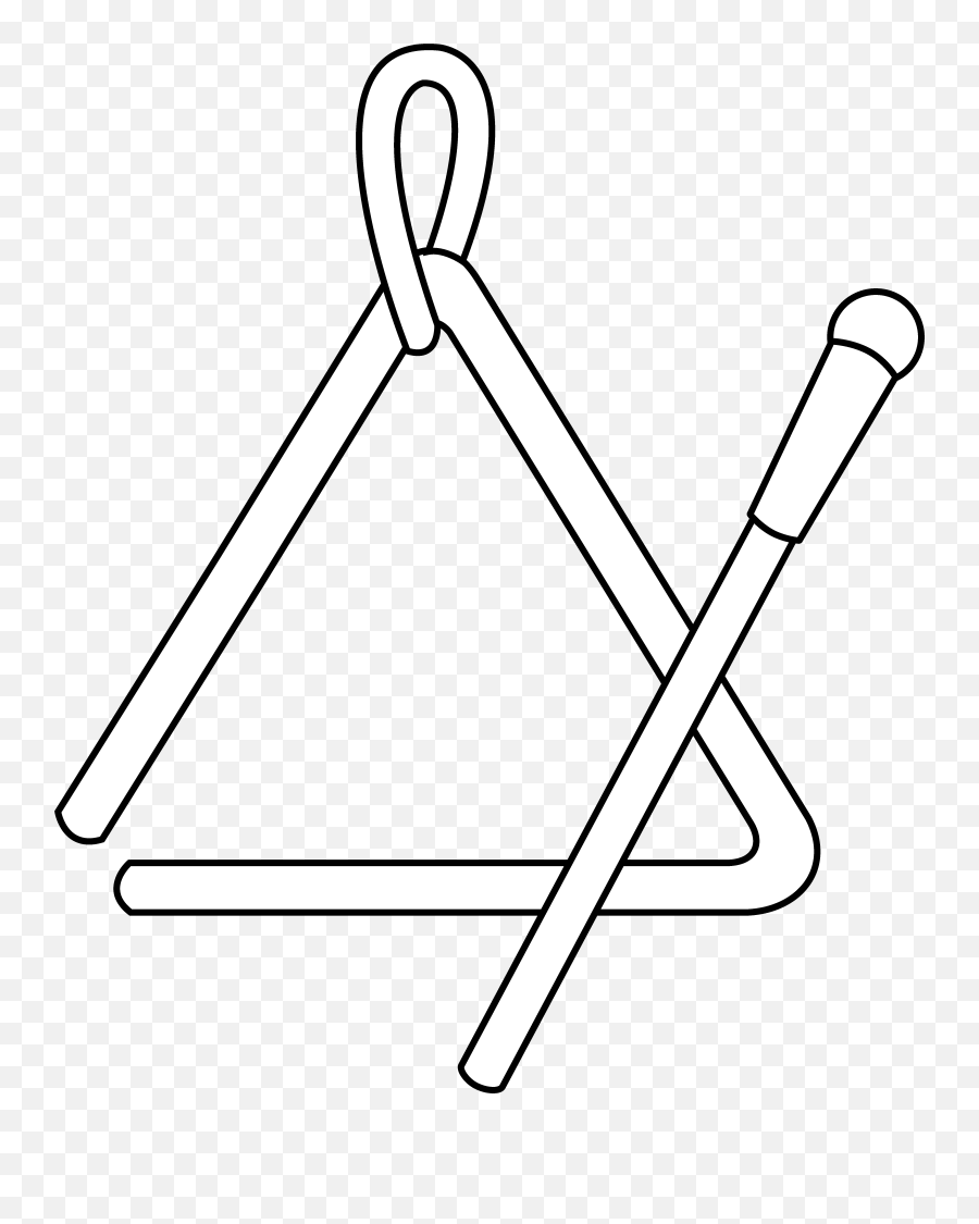 Triangle Clipart Outline - Triangle Instrument Coloring Page Png,Triangle Outline Png