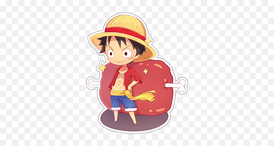 One Piece - Luffy Chibi Anime Decal Sticker For Cartrucklaptop Ebay One Piece Luffy Chibi Png,One Piece Luffy Png
