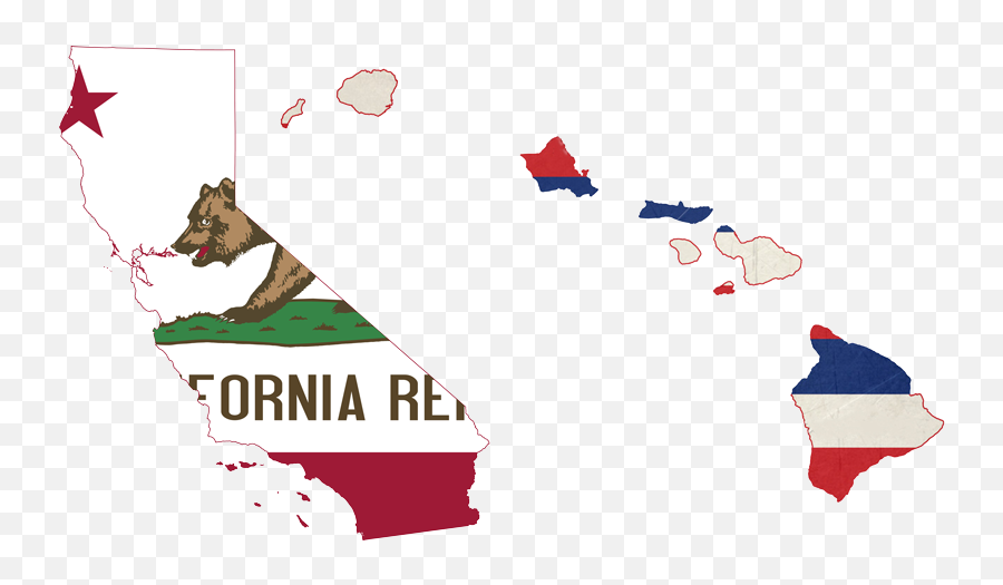 California And Hawaii Flag Png Image - Transparent California State Png,California Flag Png