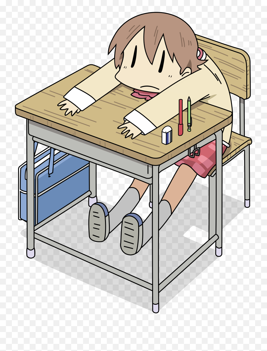 Nichijou Yuuko Bored - Nichijou Desk Transparent Cartoon Nichijou Yuuko Png,Nichijou Logo