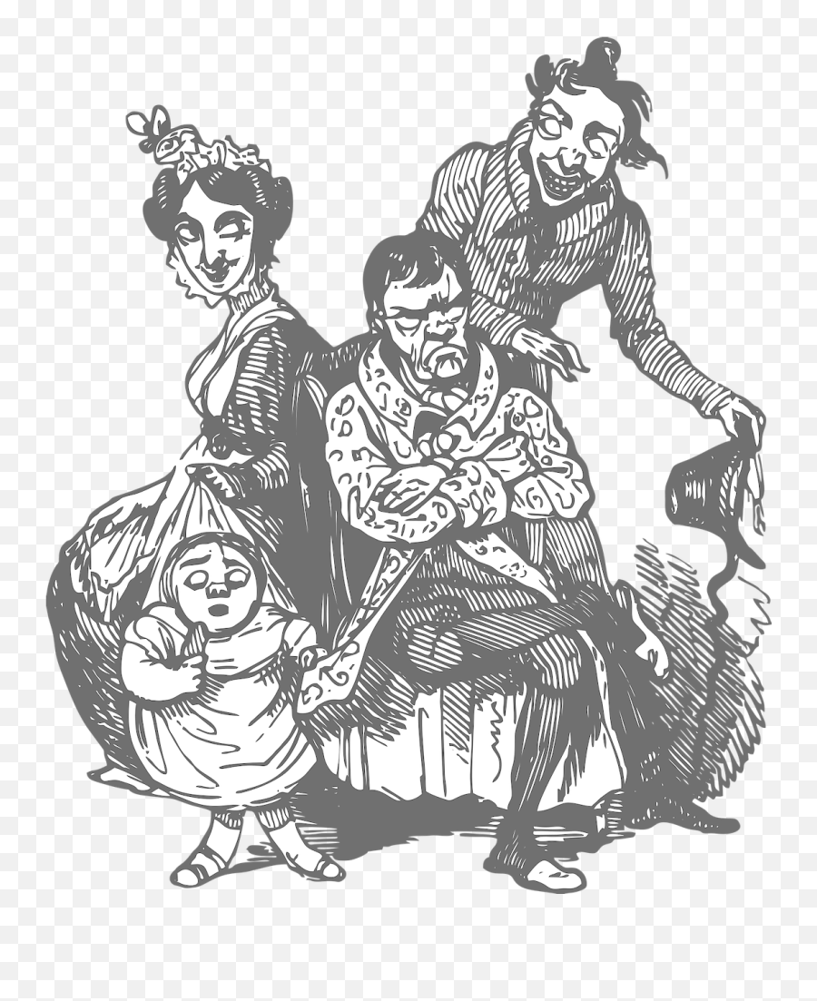 Creepy Horror Vintage - Free Vector Graphic On Pixabay Zombie Family Cartoon Vector Png,Creepy Png