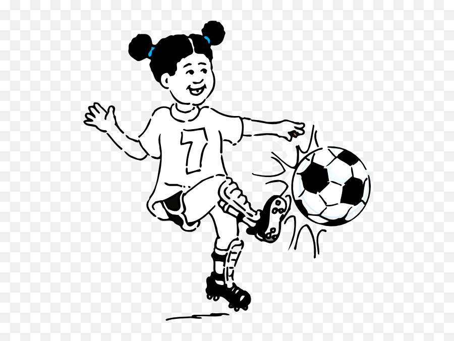 Play Football Clipart Black And White - Kick A Ball Clipart Black And White Png,Kicking Icon