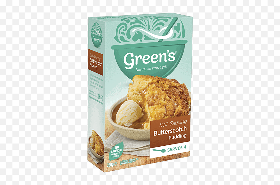 Greens Pudding Butterscotch Sponge 260g - Greens Cake Mix Png,Pudding Icon