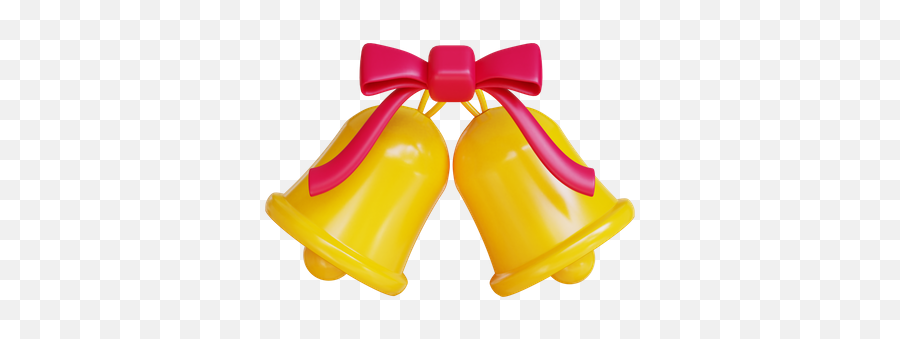 Christmas Yellow Bell 3d Illustrations Designs Images - Girly Png,Christmas Bell Icon