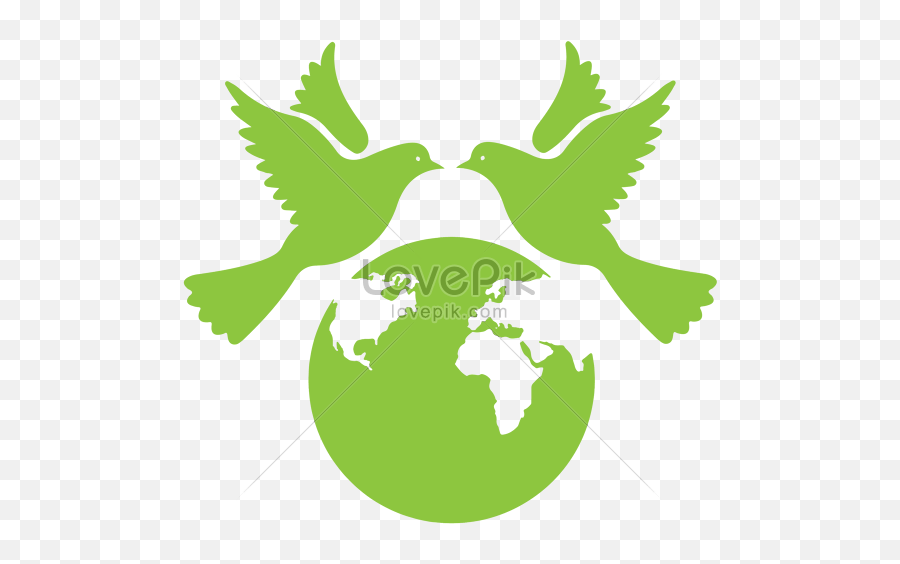 Green World Peace Day Vector Png Image And Psd File For Free - Sprocket Yamaha Ybr 125,Globe Icon Vector Free Download