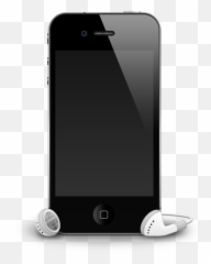 Headphones Iphone Mobile Samrtphone Icon - Iphone 4 With Headphones Png,Apple Headphones Png
