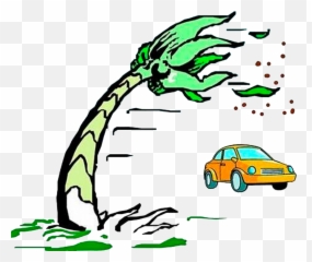 Cartoon Wind Painting - Tree Blowing Clipart png