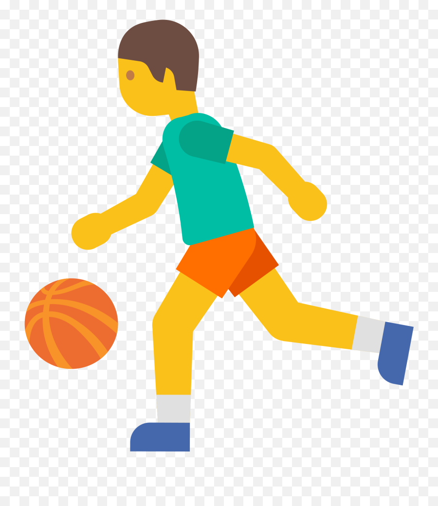 Man Bouncing Ball Emoji - People Playing Baskeball And Soccer Png,Bouncing Ball Png