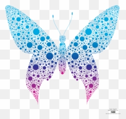 Dotted Butterfly Vector - Dotted Butterfly Png,Butterfly Vector Png