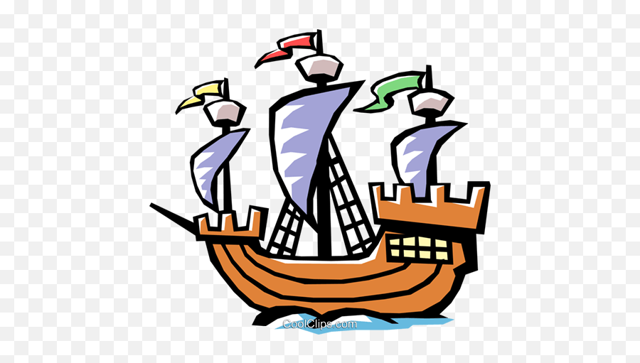 Old Fashioned Sailing Ship Royalty Free - Christopher Columbus Ship Cartoon Png,Old Ship Png