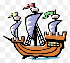 Old Fashioned Sailing Ship Royalty Free - Christopher Columbus Cartoon png