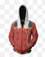 Darling In The Franxx Zero Two Cosplay Zip Up Hoodie Jacket - Franxx png