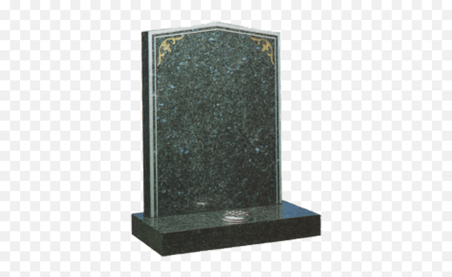 Blue Pearl Granite Headstone And Base Memorial With Silver Border - Keyline And Gold Filligrees Vw132 Headstone Png,Silver Border Png