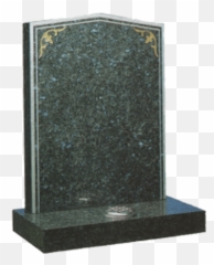 Blue Pearl Granite Headstone And Base Memorial With Silver Border - Keyline Gold Filligrees VW132 png
