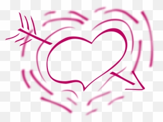 Heart Red Arrow Love Valentine - Valentines Day Clip Art Black And White png
