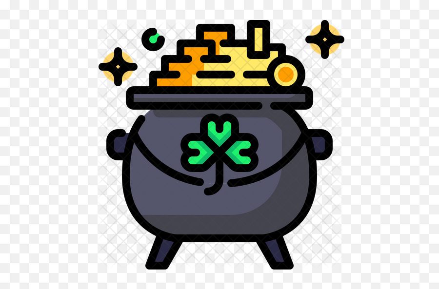 Gold Pot Icon Of Colored Outline Style - Cauldron Png,Vault Girl Icon