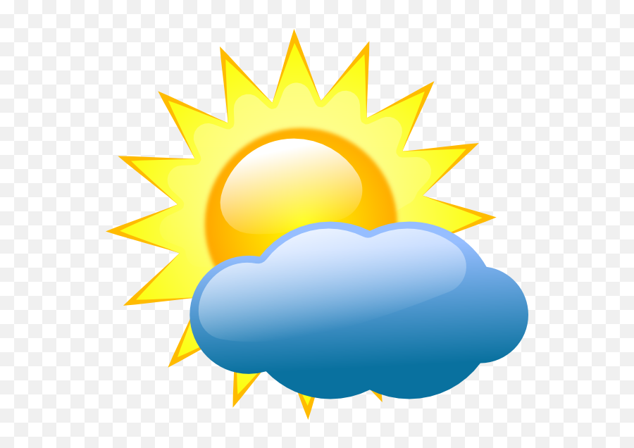 Sun And Clouds Clipart Png 1 Image - Partly Cloudy Partly Sunny,Clouds Clipart Png