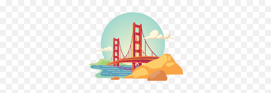 Bridge - Npm San Francisco Cartoon Golden Gate Bridge Png,Golden Gate Icon
