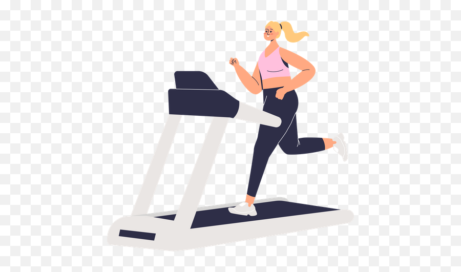 Best Premium Men Doing Workout In Gym Illustration Download Png Icon Treadmill Motor