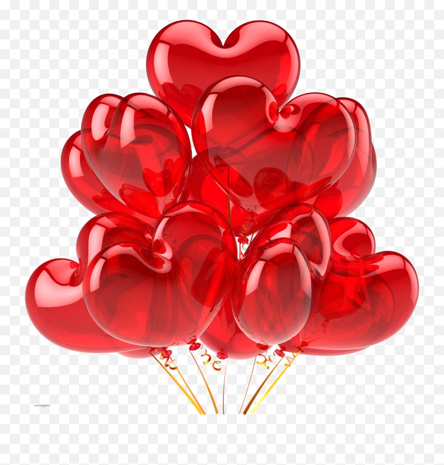 Download Heart Shape Balloon Png - Balloon Png Full Size Heart Balloons Without Background,Balloon Png