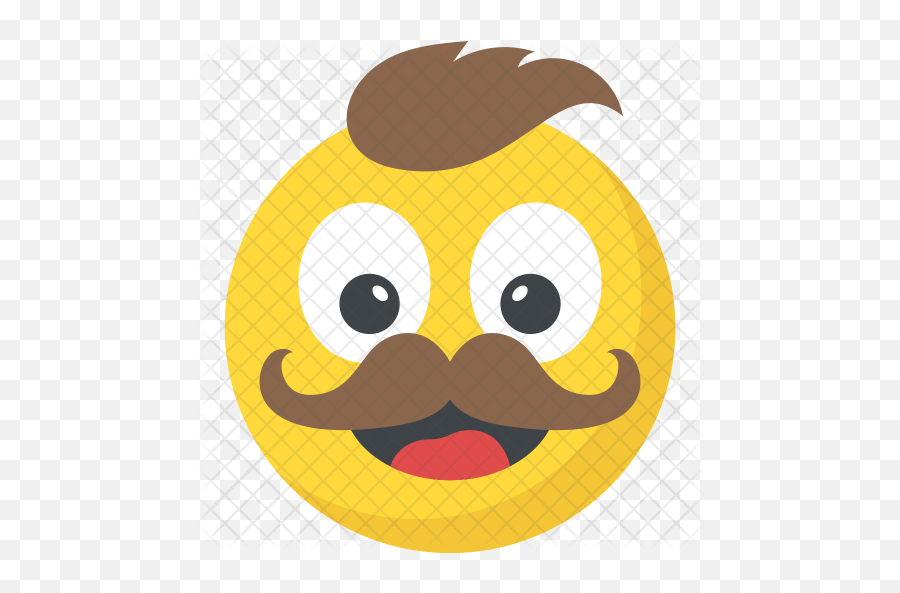 Mustache Emoji Icon - Icono Emoji Moustache And Smile Png,Omg Emoji Png