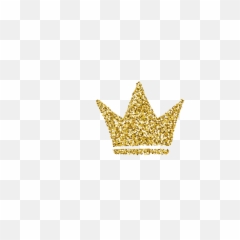 Crown Glitter Gold Sparkles Goldcrown Picsart - Glitter Gold Crown Clipart png