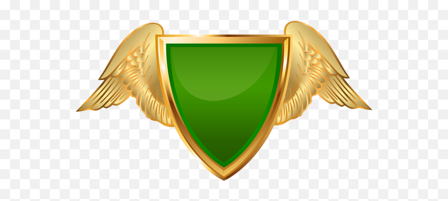 Badge With Wings Green Png Clip Art - Transparent Background Logo Shield Png,Wings Logo