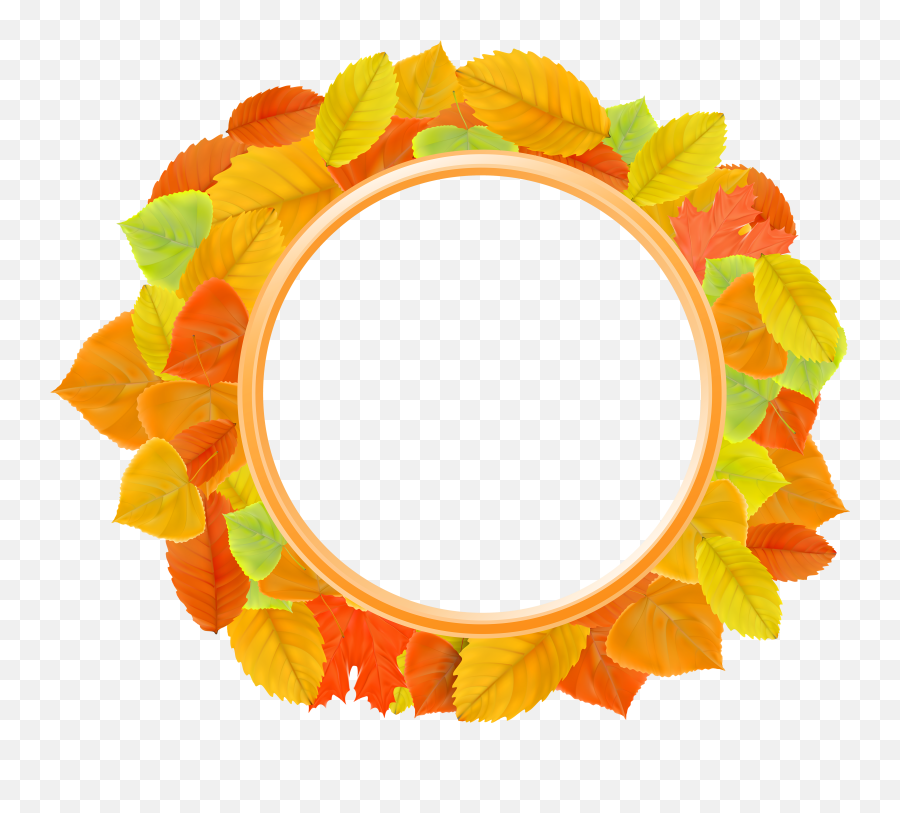 Download Autumn Leaves Frames Png - Marcos Hojas De Otoño Round Orange Frame,Hojas Png